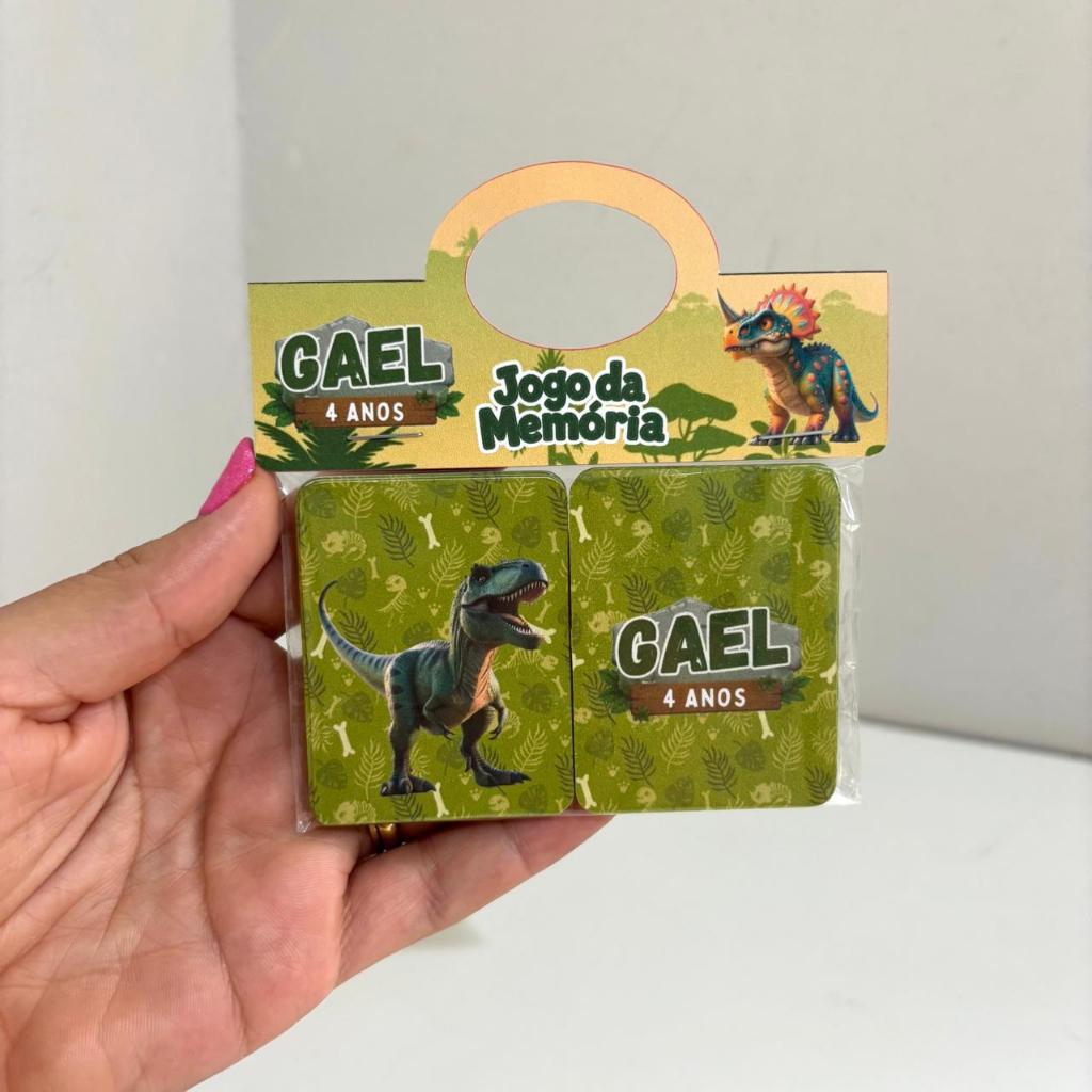 Jogo da memória dinossauro Jurassic Park personalizado / lembrancinha festa infantil