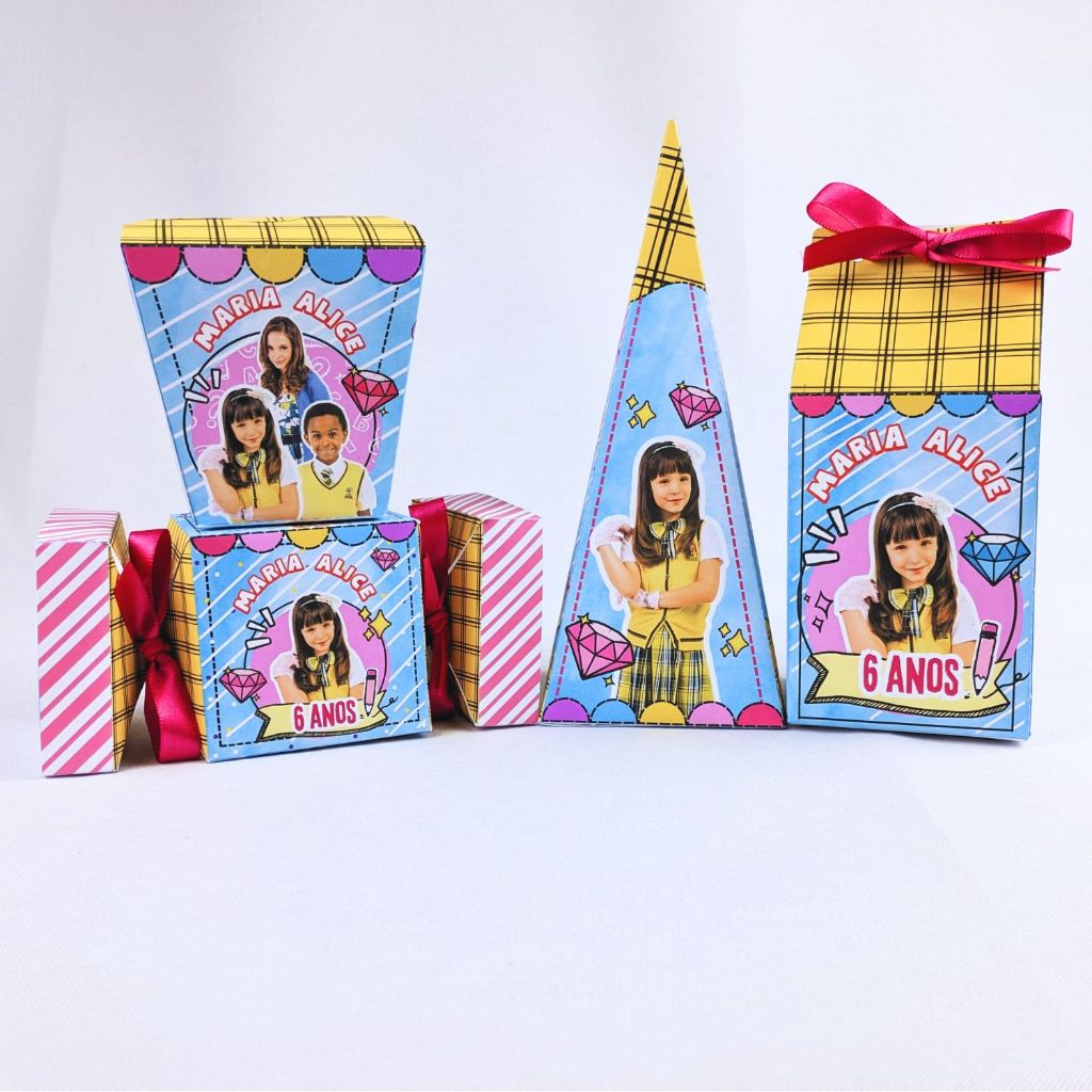 Kit 10 a 45 Caixinhas Personalizadas Lembrancinhas Carrossel Menina Para Festa Aniversario Festinha