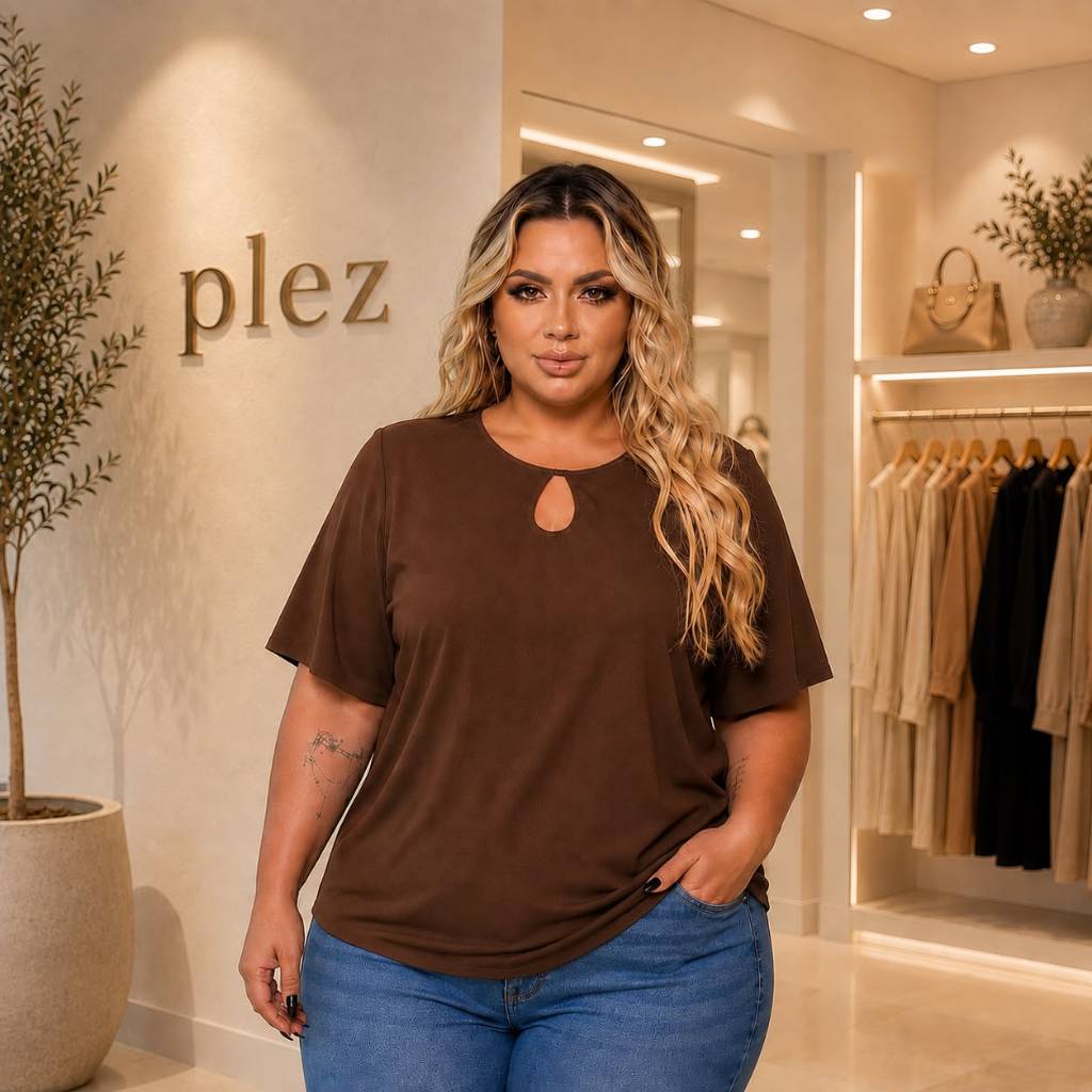 Blusa plus size chic para dia a dia moda jovem look estiloso feminina confortável básica e casual elegante sofisticado