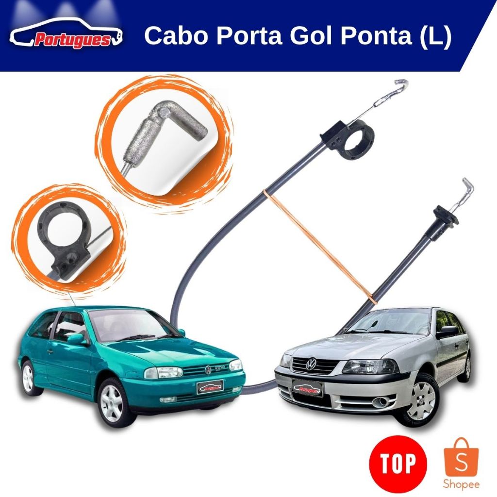 Cabo Fechadura de Porta Dianteira Direita Gol Ponta em (L) 4p G2 G3 1995 A 2005 1°linha