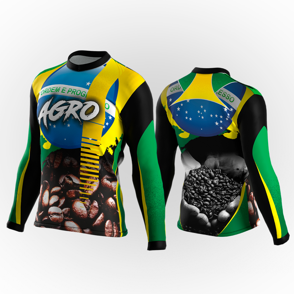 Camisa Termica masculina Proteção UV Manga Longa} Blusa Termica Agro Camiseta Trator Proteção Fator Uv Trabalho Estampa
