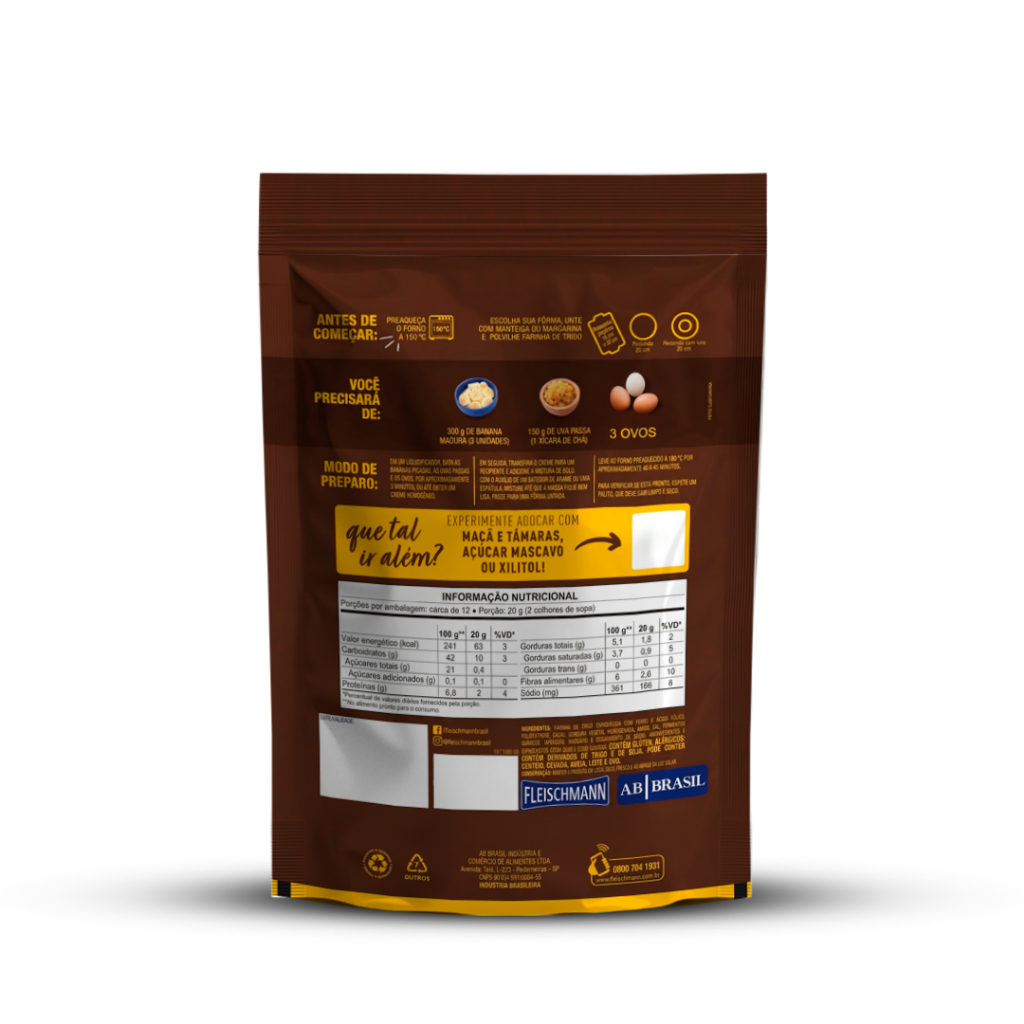 Fleischmann Mistura Para Bolo Aerado Chocolate Adoce Do Seu Jeito Sachê 230G · foto 2