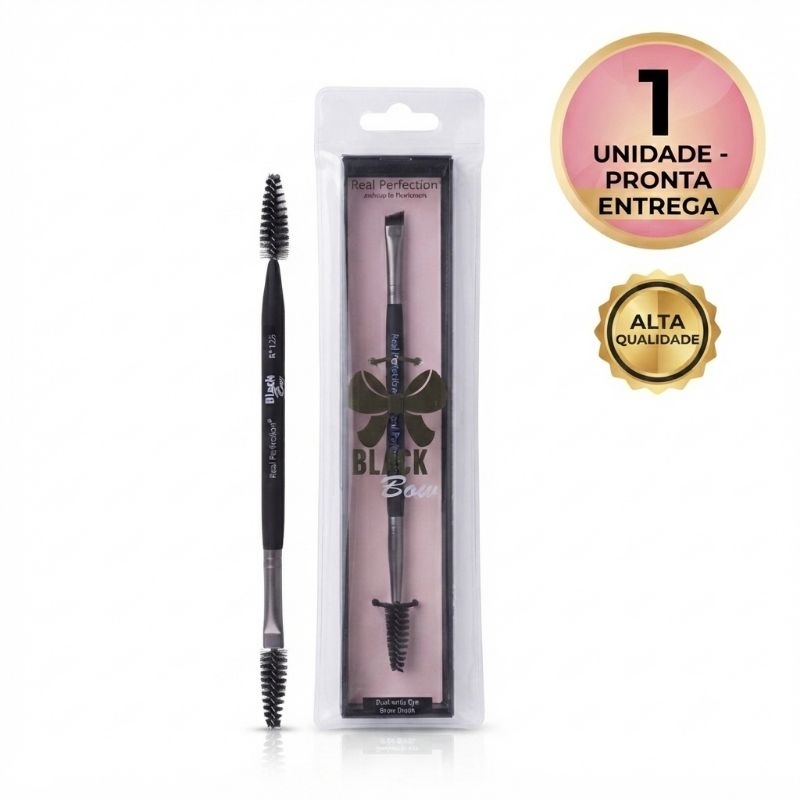 Kit Real Perfection "Black Bow" - Pincel de Sobrancelha de Ponta Dupla.