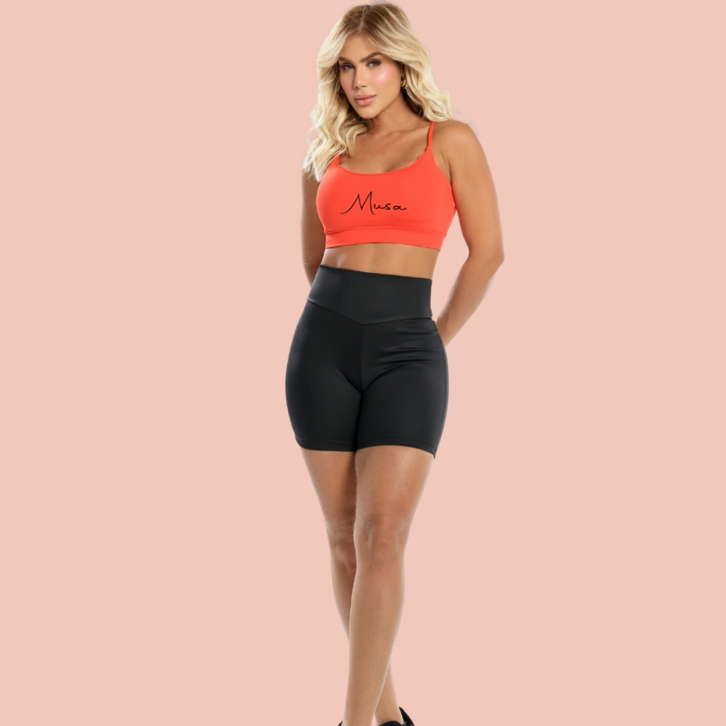 Conjunto Academia Feminino Top Alcinha e Short Modelador Empina Bumbum Treino Diário