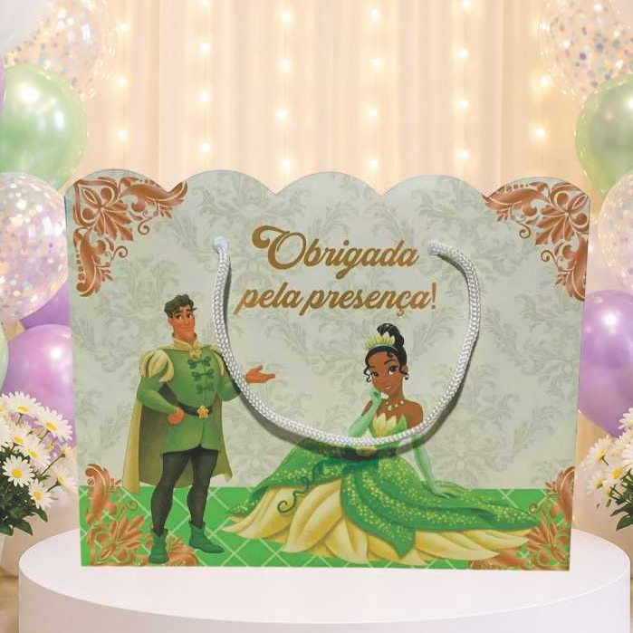 Sacolinha Surpresa Grande Personalizada Lembrancinha A Princesa e o Sapo - MONTE EM CASA