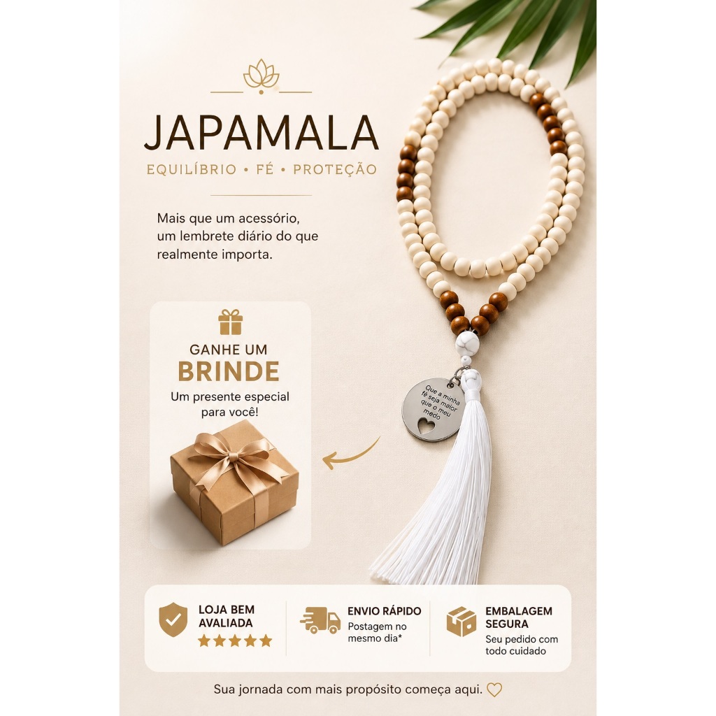 Imagem Japamala 108 Contas Meditação de Mão Ho'oponopono Mágico