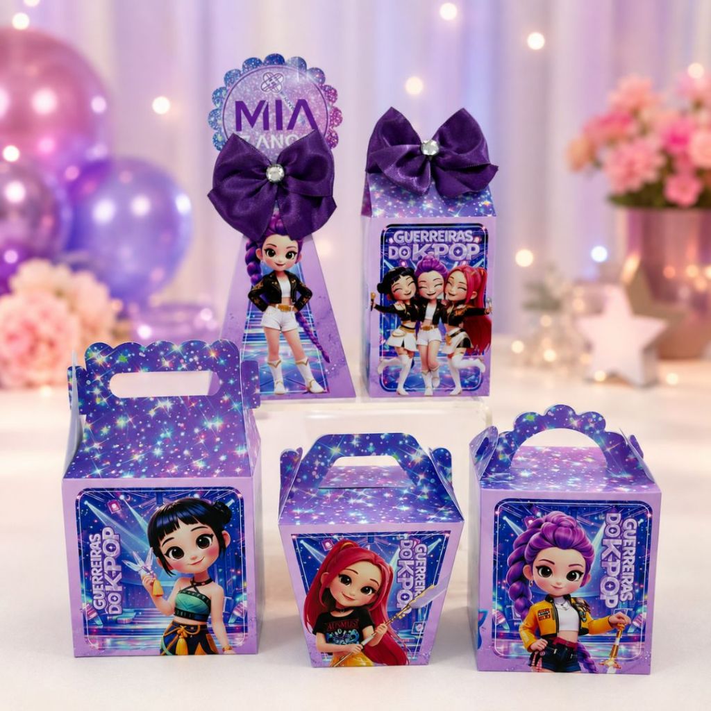 Kit Caixas Guerreiras K Pop Personalizada/Lembrancinha de Festa /Aniversário