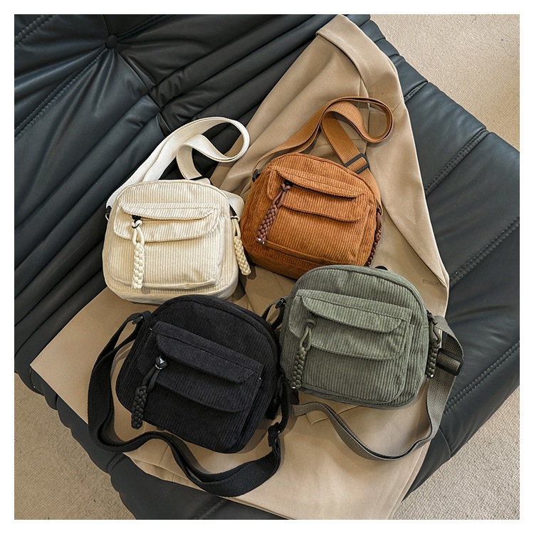 Bolsa bag transversal em veludo, com alça de ombro, tecido impermeável, modelo unissex