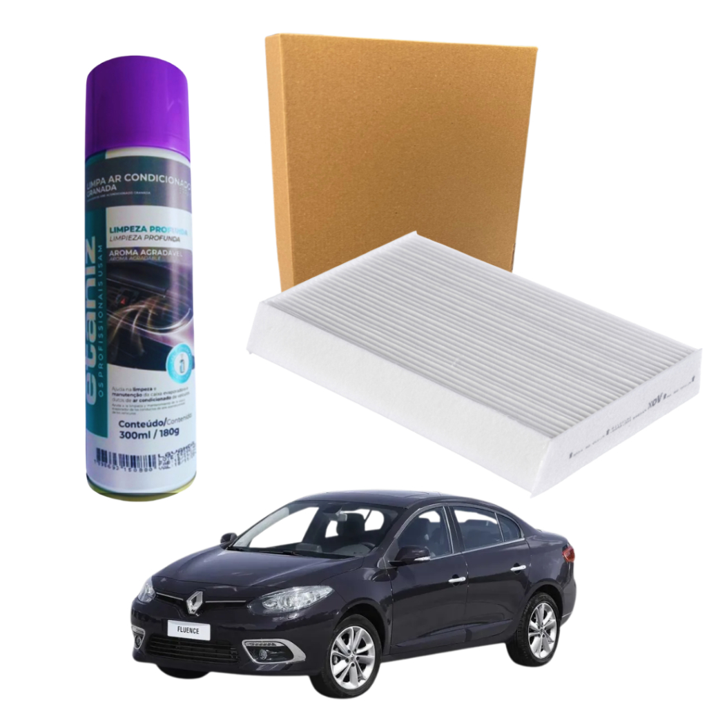 Filtro Ar Condicionado Renault Fluence + Higienizador CES2109
