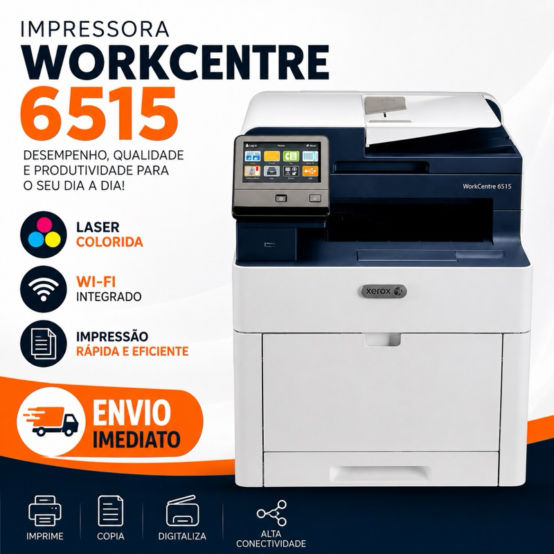 Impressora Multifuncional Xerox WorkCentre 6515 Laser Colorida Wi-Fi