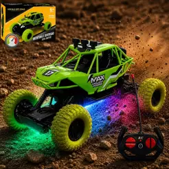 Carrinho de Controle Remoto Super Carro Infantil Jeep off Road Luz LED Alta Velocidade