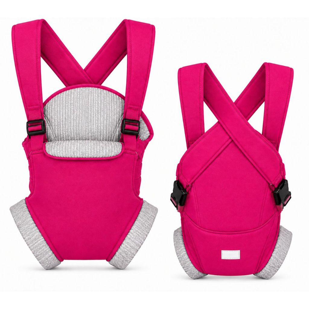 Bolsa Canguru para Bebês de 3 a 18 meses. Suporta até 15kg. Cor Pink.