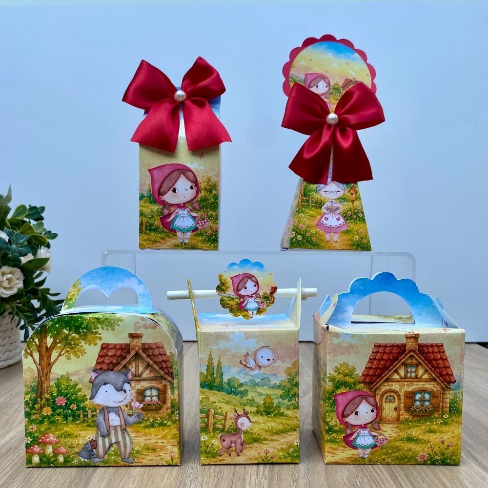 Kit Personalizados  Chapéuzinho vermelho/ Kit Festa Caixinhas Personalizadas Lembrancinha Mimos Aniversário