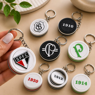 Chaveiro Giratório Times Brasileiros Paulistas Premium 360°  Retrô Presente Torcedor Futebol Kit Chaveiros Torcedores
