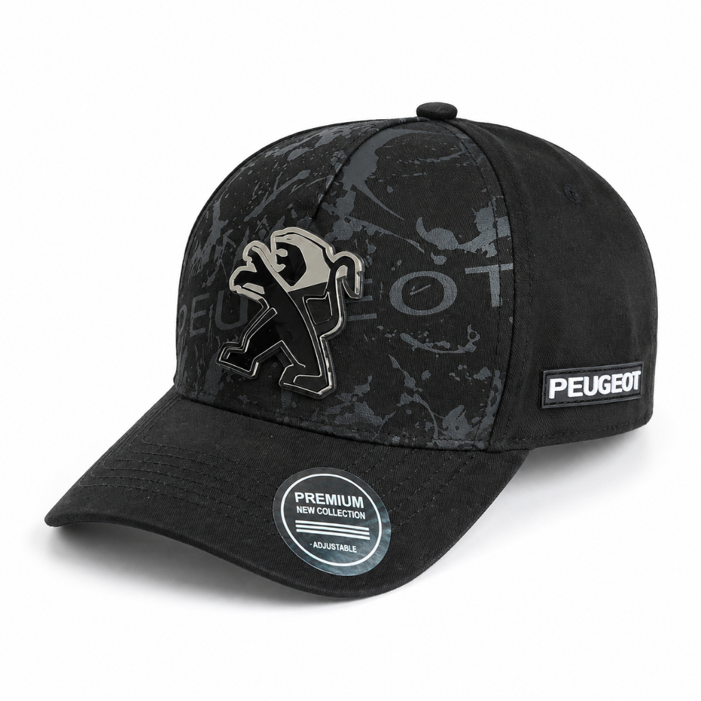 Boné Trucker Estilo Automotivo Leão Peugeot– Aba Curva, Tela Traseira, Várias Cores