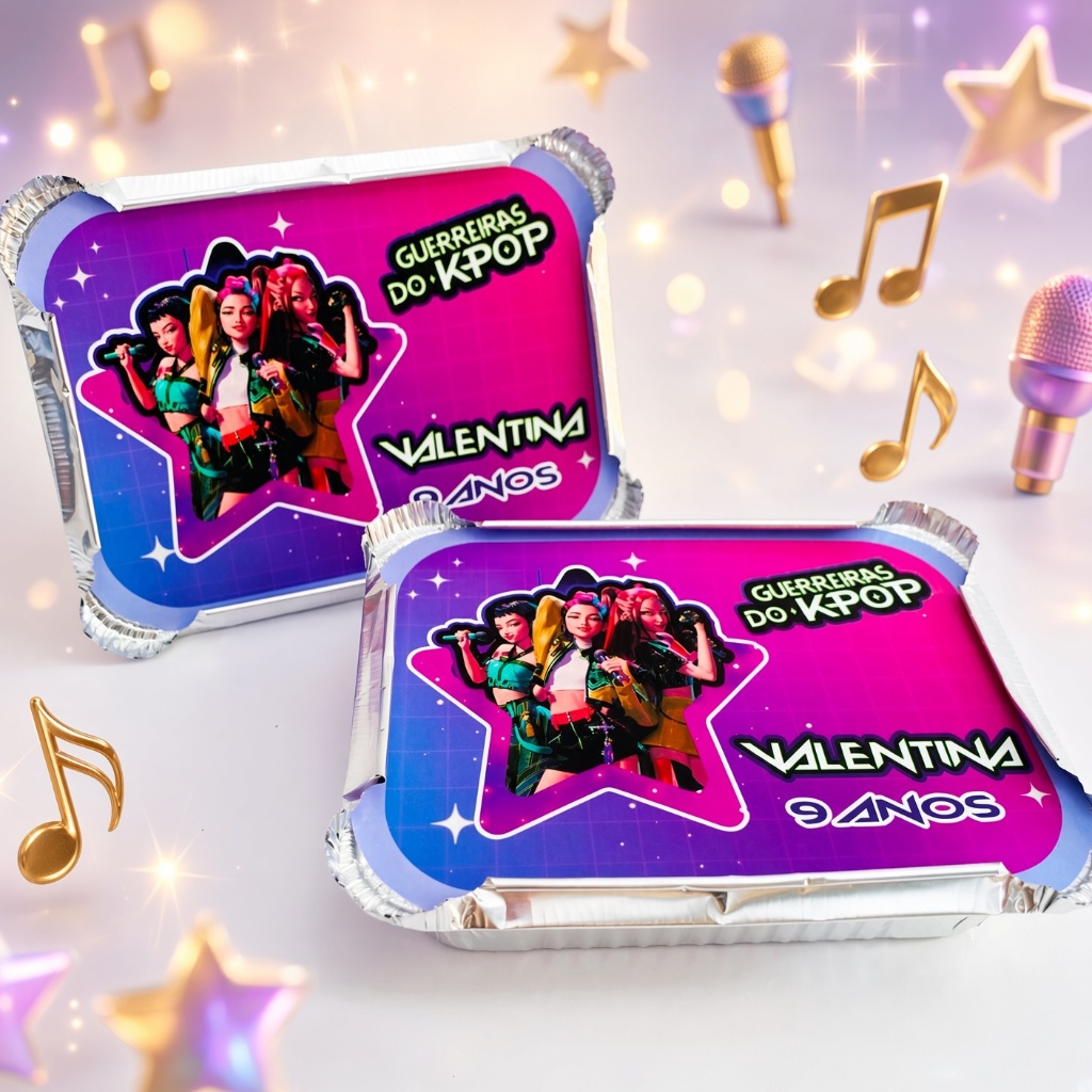 Marmita Personalizada Tema GUERREIRAS DO K-POP |Lembrancinha de Aniversário Infantil | Marmitinha Festa GUERREIRAS K-POP