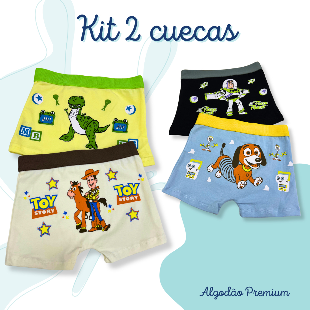Kit Cuecas Infantis de Algodão, 2 unidades e 3 unidades, Cotton Premium - Estampas Sortidas Personagens — imagem 2 de 2