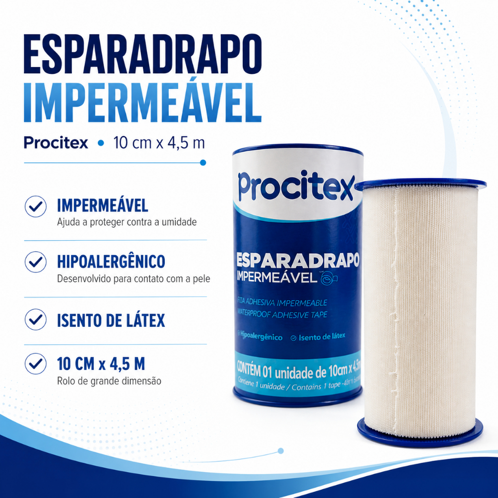 Esparadrapo Impermeável 10cm x 4,5m Procitex-Cremer (Kit 3 Unidades) — imagem 2 de 2
