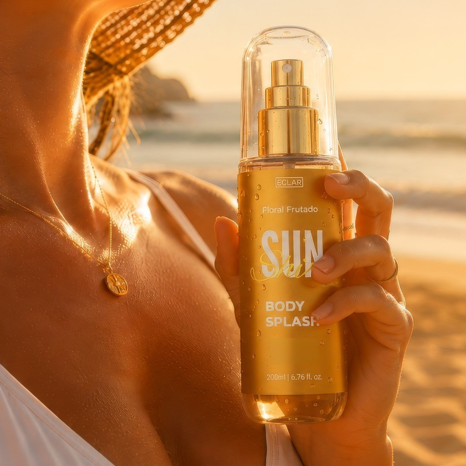 Body Splash Sunshine Eclar 200ml Perfume Corporal Feminino Com Alta Fixação