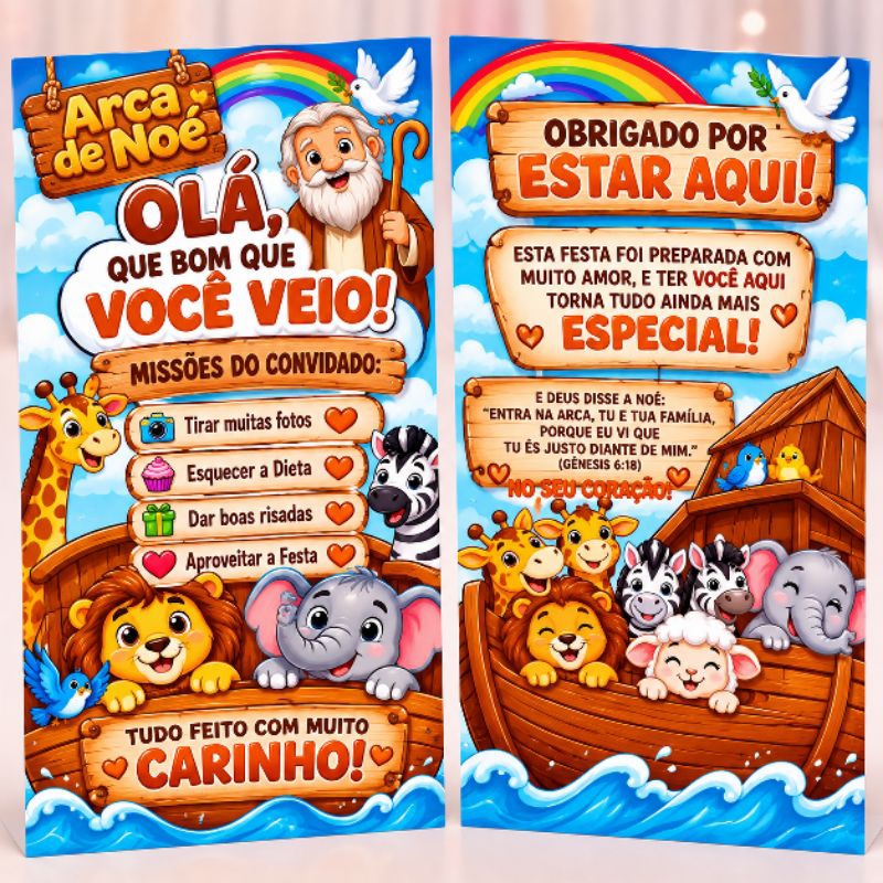 Kit de plaquinha Arca de noé centro de mesa Personalizados /Lembrancinha de Festa /Aniversário