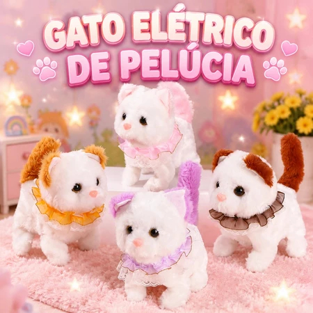 Gato De Pelúcia Animal Interativo Realidade Realistas Robô Elétrico Gatinho , Animais De Estimação Macios Brinquedos