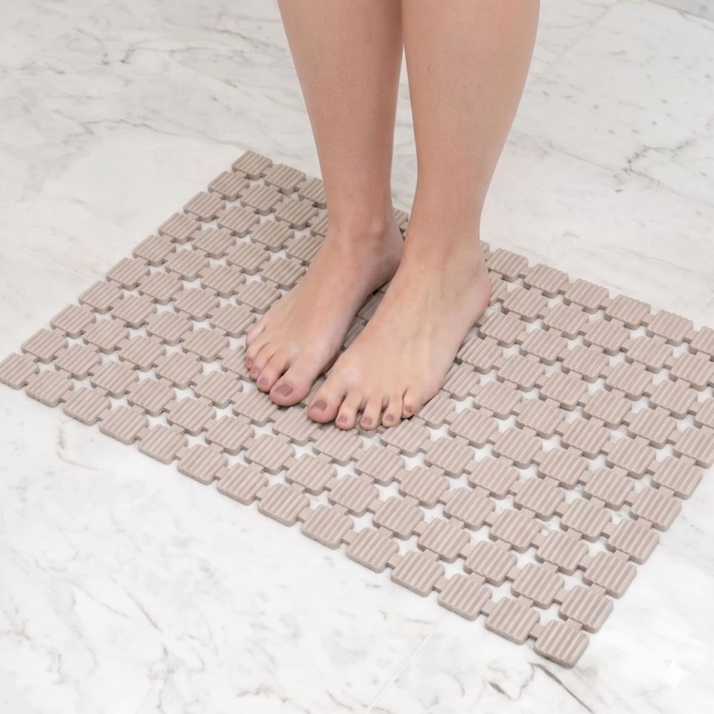 Tapete Banheiro para Box Com Ventosa Antiderrapante Seguro Deck Flex 36x68cm Kapazi