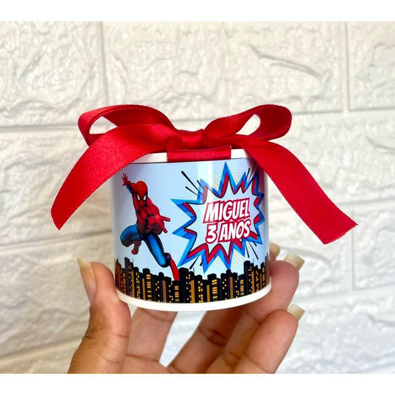Kit Tubo Personalizada Lembrancinha Homem Aranha Lembrança Aniversário Spider Man Festa Infantil 5x6