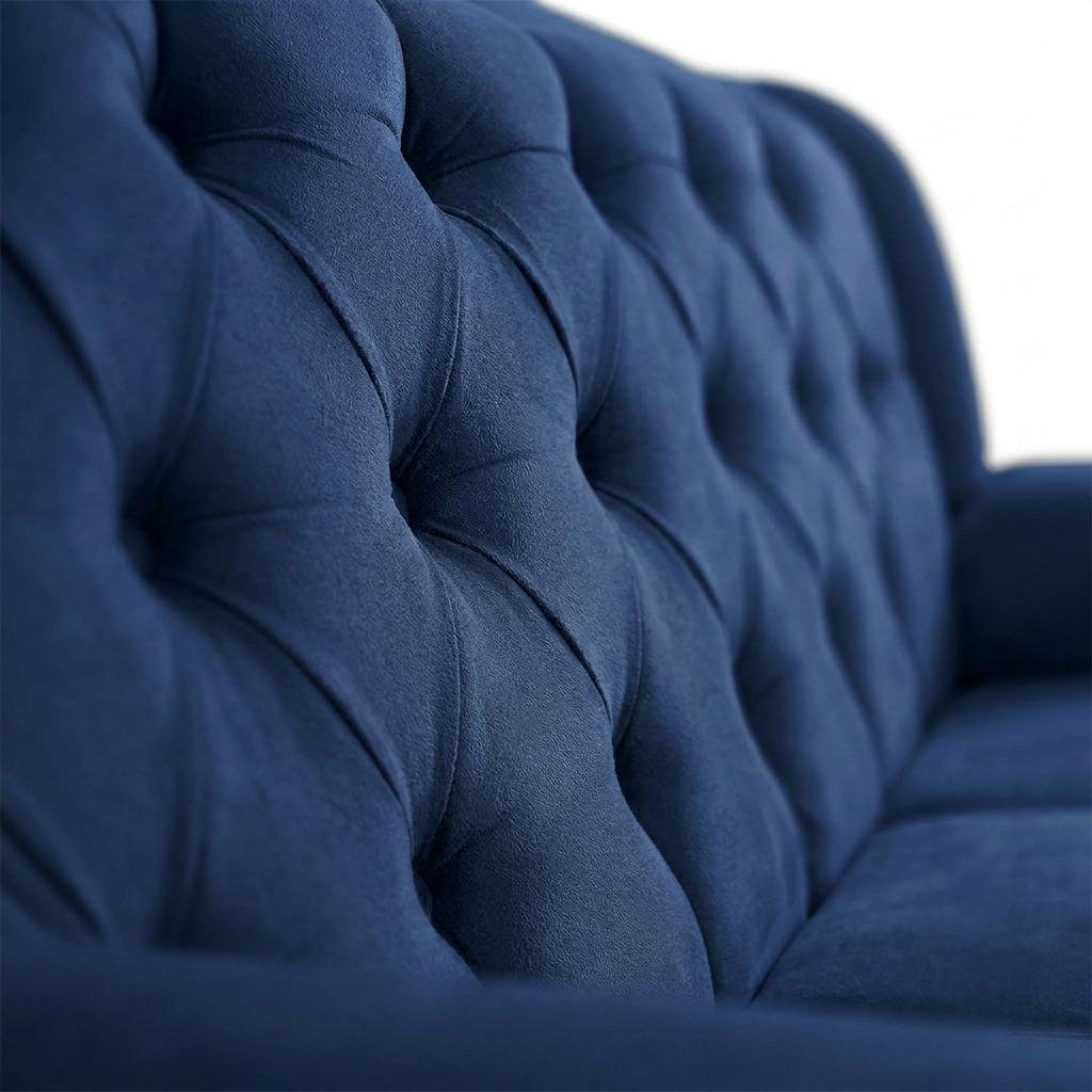 Sofá 2,00m 3 Lugares Suede Finlândia Azul — imagem 2 de 2