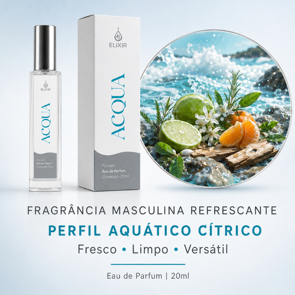 Perfume Masculino Acqua Eau de Parfum 20ml Inspirado na Alta Perfumaria | Elixir 43