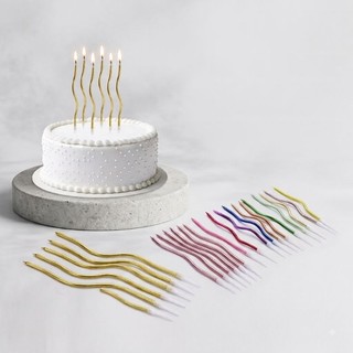 6 Velas Espiral Vela de Anivesario para Festa Parafina para Decoração, Bolo de Bricolage Curva Casamento e Aniversário
