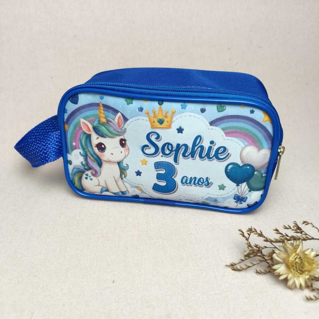 KIT Bolsinha lembrancinha de festa personalizadas de aniversário vários temas menino menina necessaire