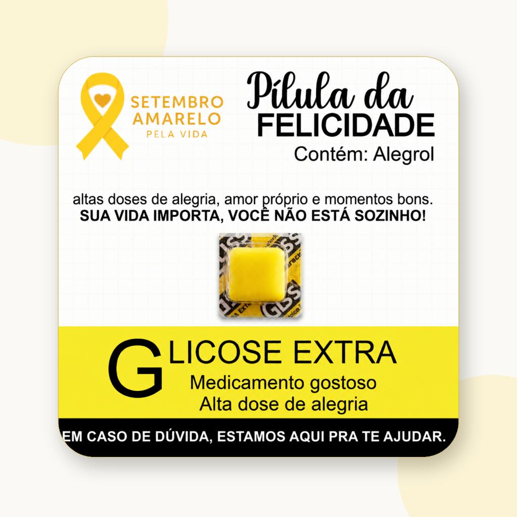 Card para Chiclete Setembro Amarelo Personalizado com Logo
