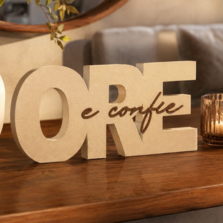 Letreiro Decorativo Relevo Impressão 3D Ore E Confie Decoração Motivadora Religiosa