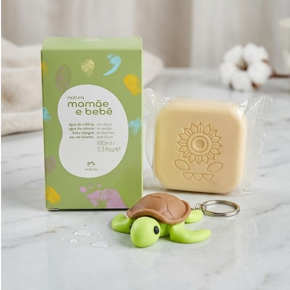Kit Natura Mamãe e Bebê + Brinde Chaveiro Articulado 3D