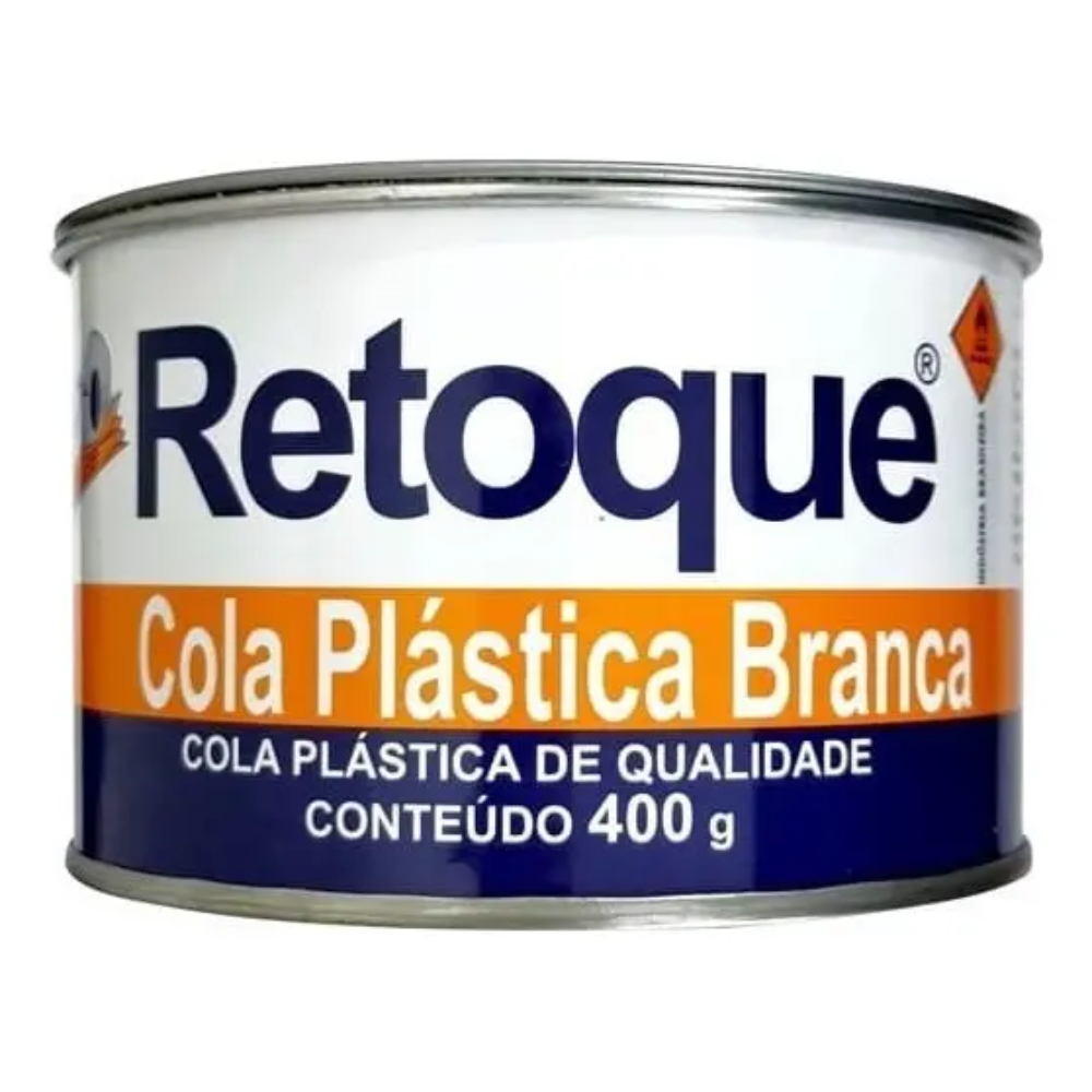 Massa Plástica Retoque Cola 400g C/ Catalisador Cor Branco