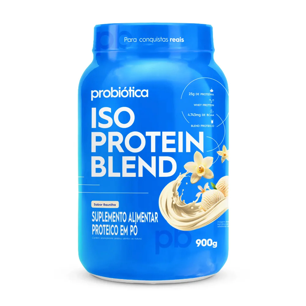 Iso Protein Whey Probiótica Blend Pote 900g Baunilha