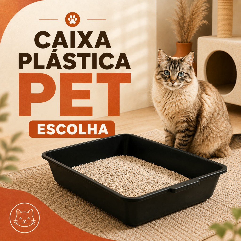 Caixa de Areia para Gatos Bandeja Sanitária Grande - Escolha o Kit