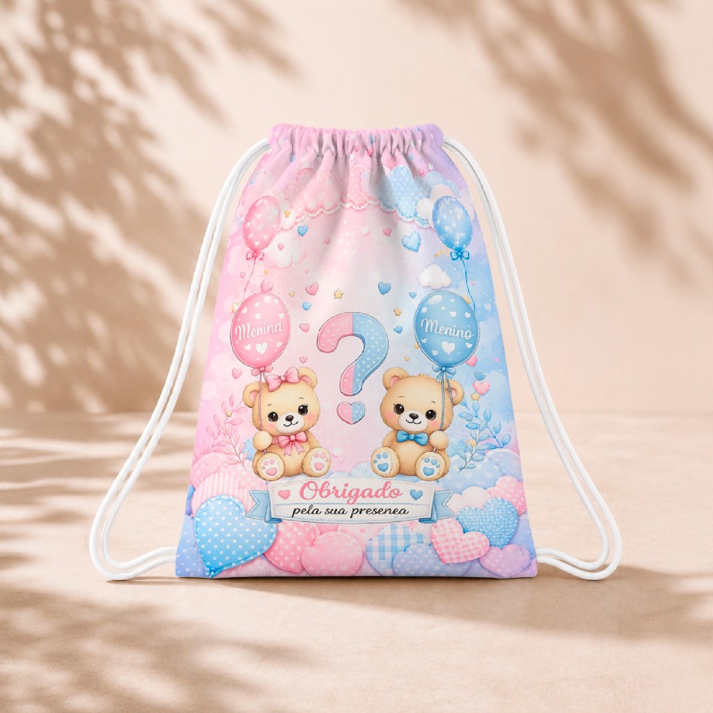 10 Mochila Personalizada Infantil 18x26 Sacolinhas Surpresa Festa Aniversário Lembrancinha Chá Revelação M1