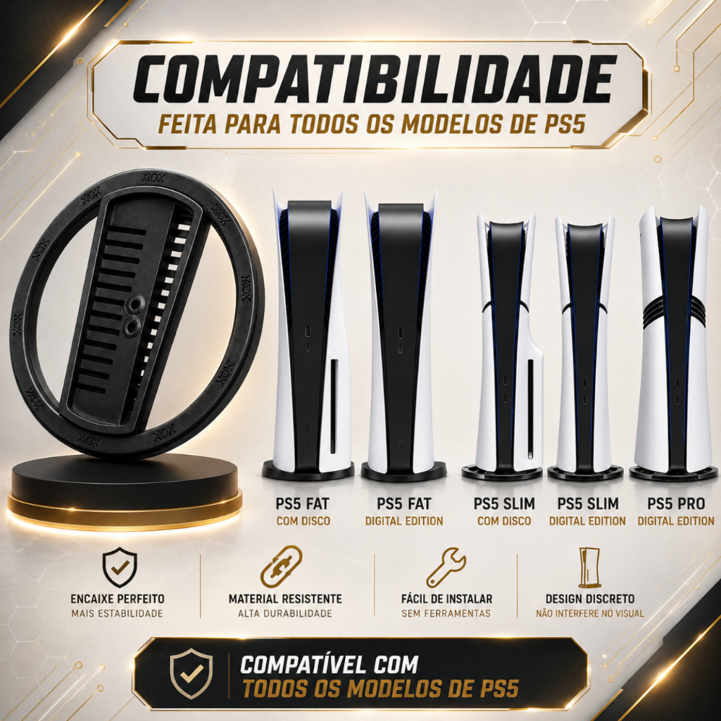Suporte para Ps5 Playstation 5 Base Vertical Slim Fat Pro Envio Imediato