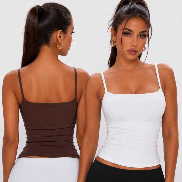 Kit 2 Regata Blusinha Alcinha Fina de Poliamida Premium com Forro Básica para Academia/ Versatil/Confortavel  P/M e G/GG