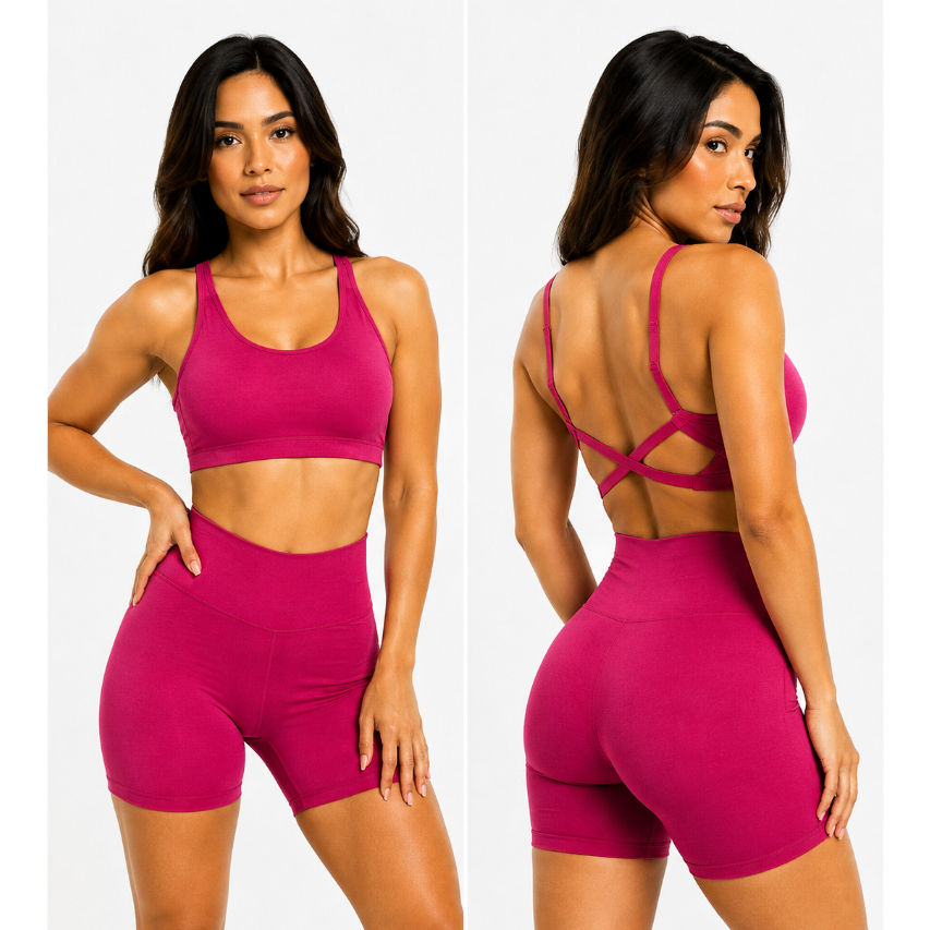 Conjunto Treino Feminino Top Fitness Short Academia Roupa Para Treino Feminino Look Fitness Moda Fitness Corrida REF1178