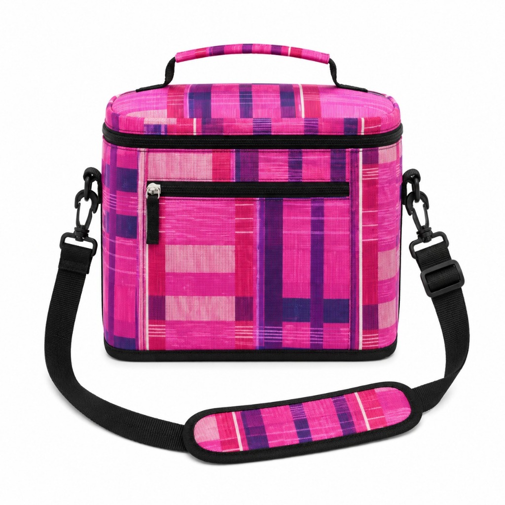 Bolsa Térmica Estampada Mini Cooler Lancheira para Marmita Trabalho Passeio com Alça Transversal e Bolso Frontal
