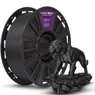 Filamento PLA Preto Velvet Premium 1Kg 1,75mm Efeito Aveludado Impressora 3D FDM Voolt3D Oficial