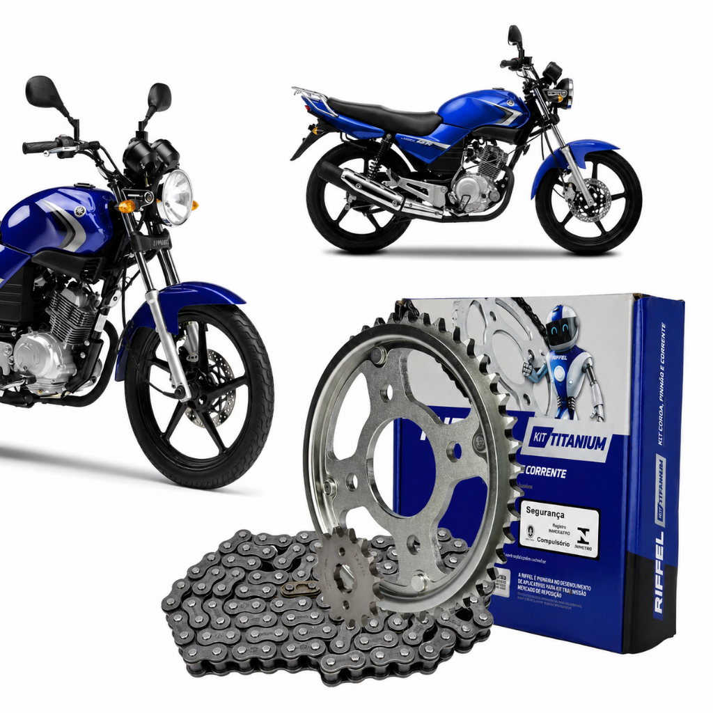 Kit Quite Relação Tração Transmissão Ybr Factor 125 2000 À 2016 Original Riffel
