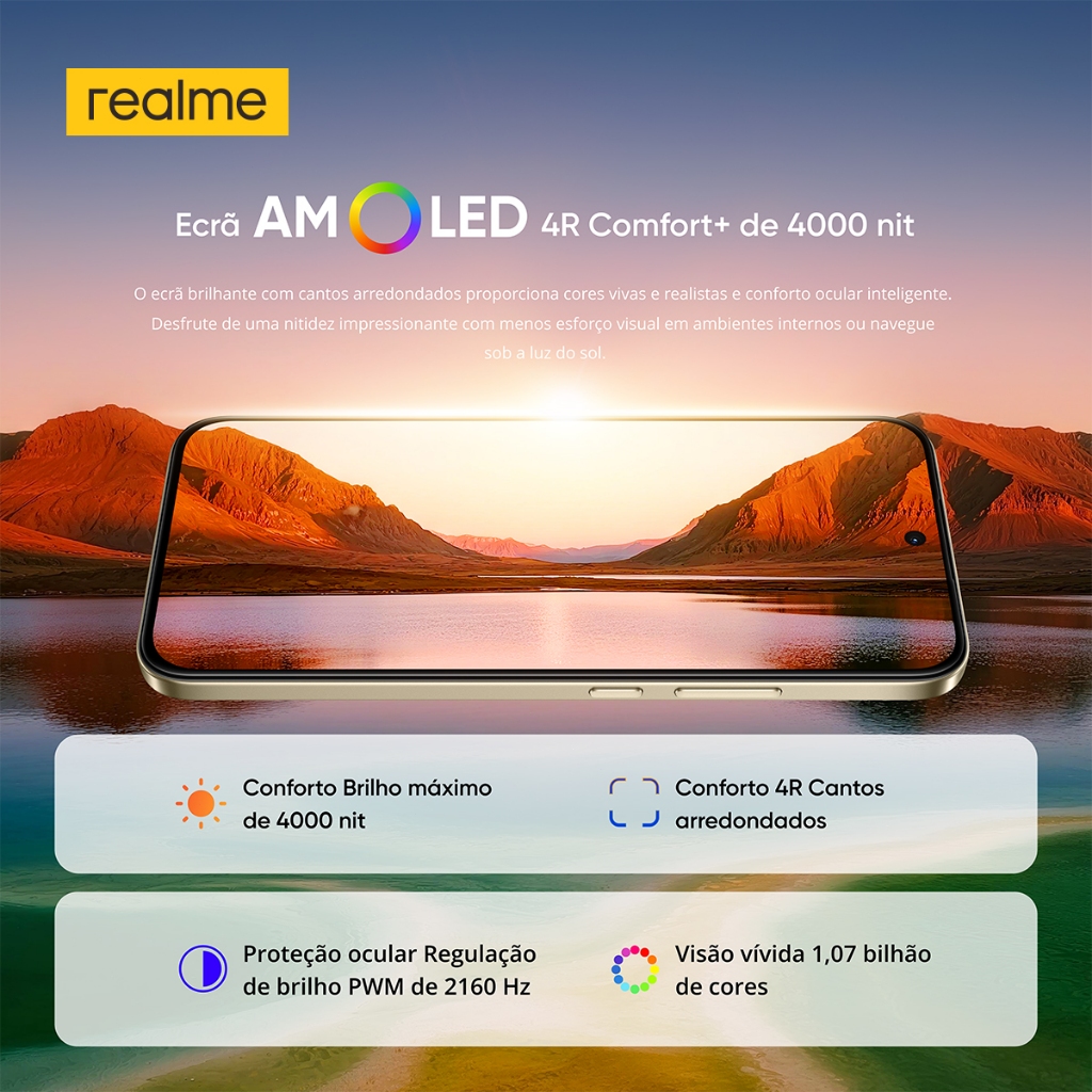 Celular realme 15T 5G Smartphone 8+256 GB 2ANOS E IA GARANTIA Original Versão Global Bateria 6550mAh Câmera 50MP NFC Tel — imagem 2 de 2