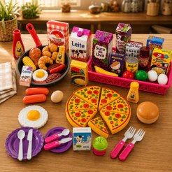 Kit Cozinha Infantil Comidinha De Brinquedo Panelinhas Frigideira Pizza Mercadinho De 13 A 47 Peças