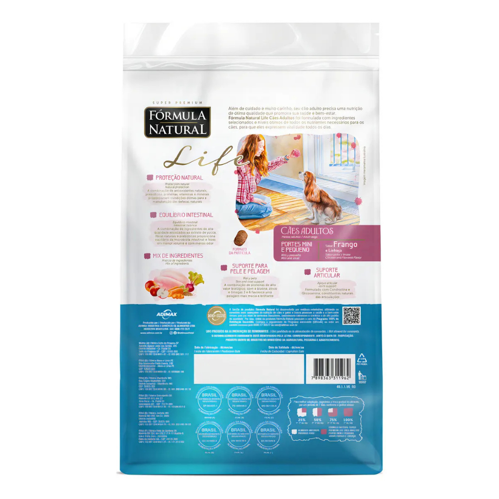 Fórmula Natural Super Premium Life Para Cães Adultos De Raças Mini E Pequena Sabor Frango 15kg — imagem 2 de 2