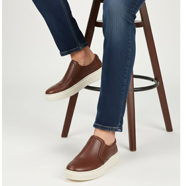 Tênis slip on boss branco ,preto, caputino , calce facil masculino enfermagem ,dia dia ,casual ,esporte fino. — imagem 2 de 2