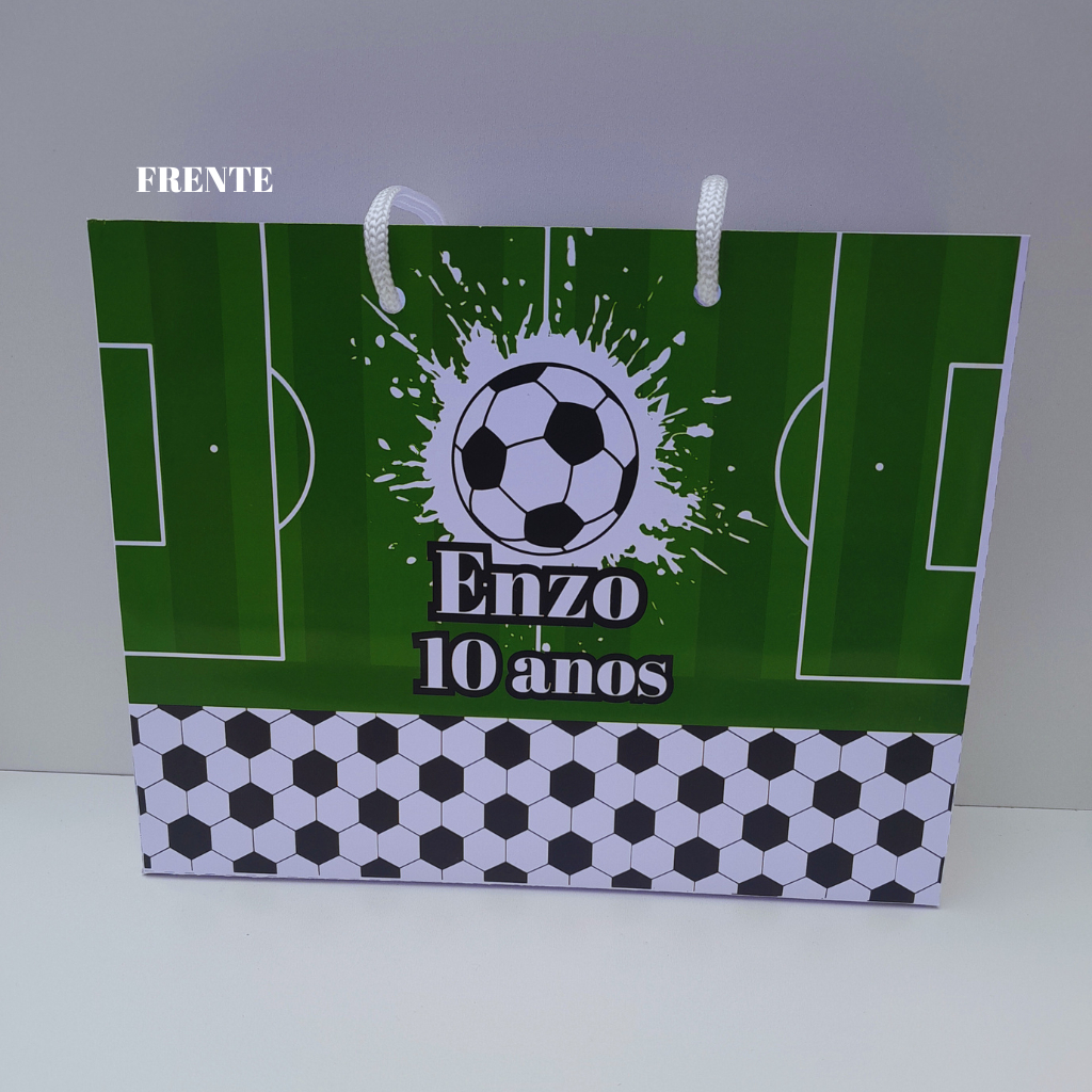 Sacola Personalizada para Lembrancinhas | Futebol Menino | lembrancinha Festa Infantil |Tamanho M
