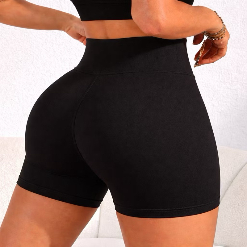 Short Feminino Fitness Cintura Alta Suplex Liso Zero Transparente Secagem Rápida Academia legging